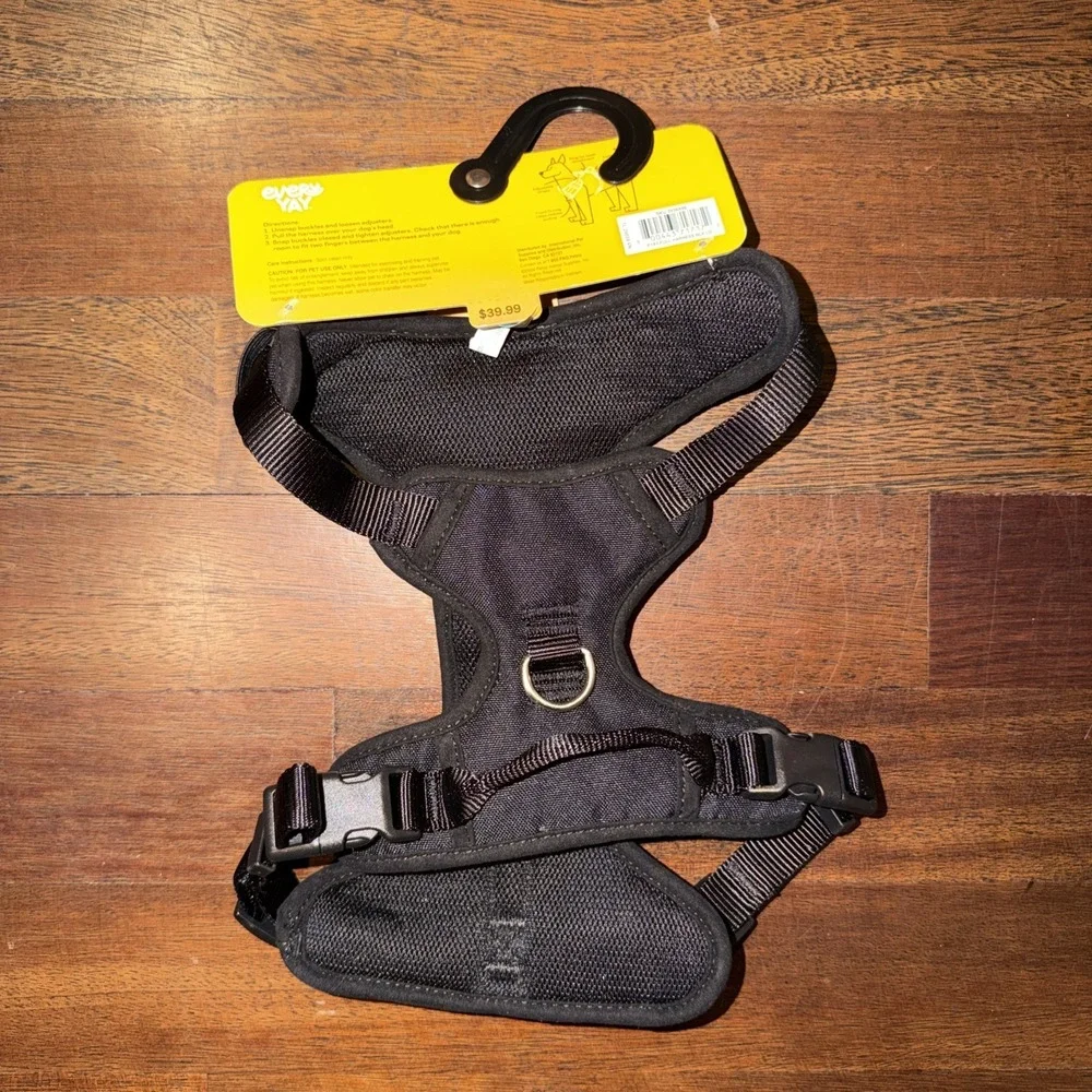 Every Yay Dog Harness 4 Point Sz L Black Buckle